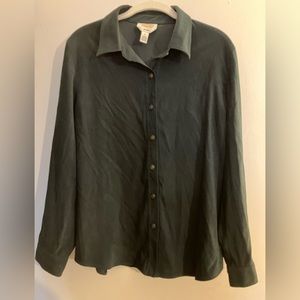 Talbots Stretch Hunter Green Button Down